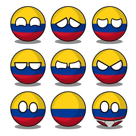 colombia countryballのイラスト素材