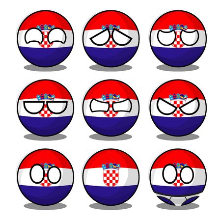 croatia countryballのイラスト素材