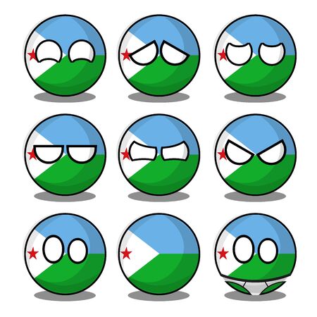 djibouti countryballのイラスト素材