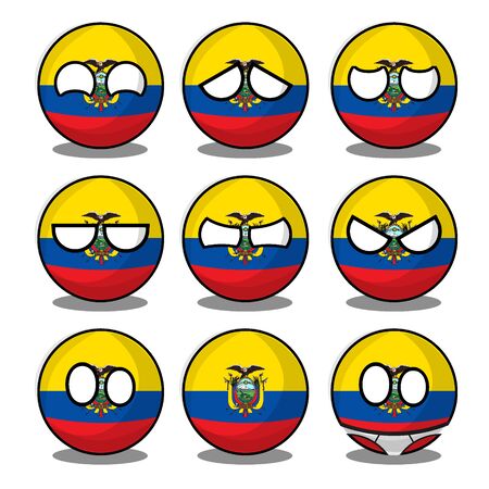 ecuador countryballのイラスト素材