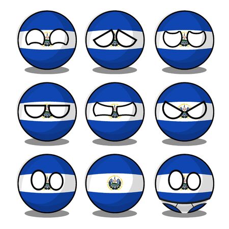 el salvador countryballのイラスト素材