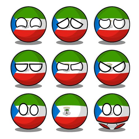 equatorial guinea countryballのイラスト素材