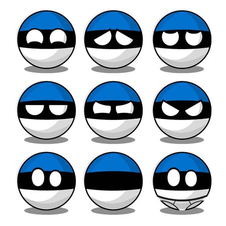 estonia countryballのイラスト素材