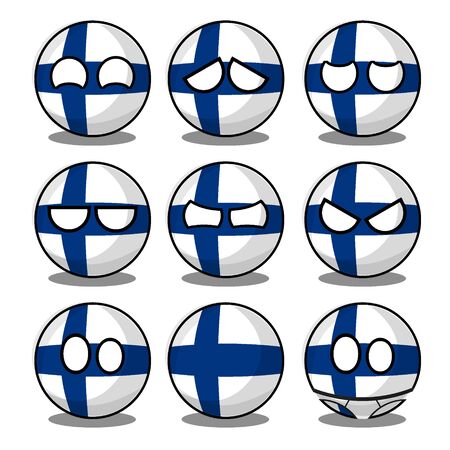 finland countryballのイラスト素材