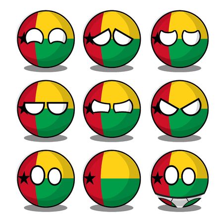 guinea bissau countryballのイラスト素材