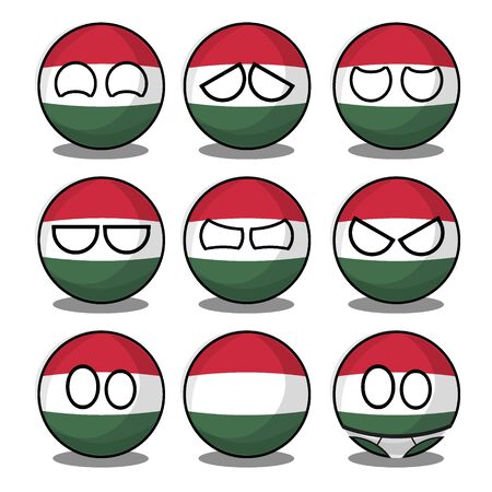 hungary countryballのイラスト素材
