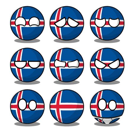 iceland countryballのイラスト素材