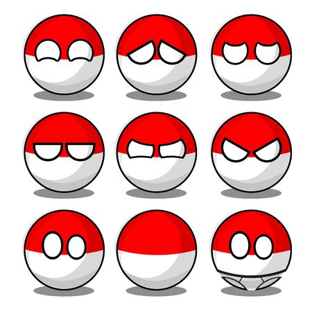 indonesia countryballのイラスト素材