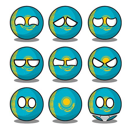 kazakhstan countryballのイラスト素材