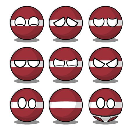 latvia countryballのイラスト素材