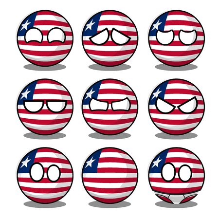 liberia countryballのイラスト素材