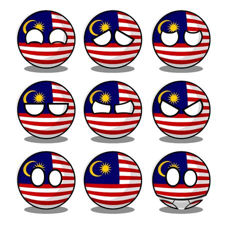malaysia countryballのイラスト素材