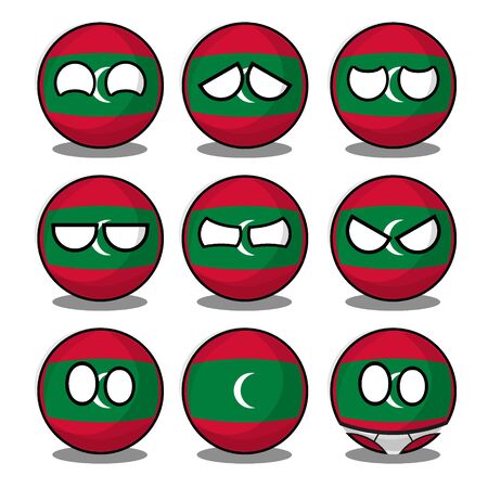 maldives countryballのイラスト素材