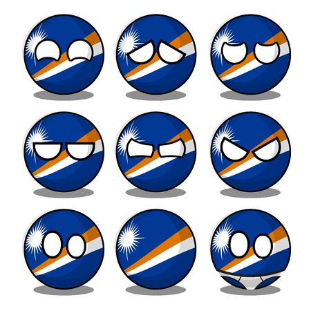 marshall island countryballのイラスト素材