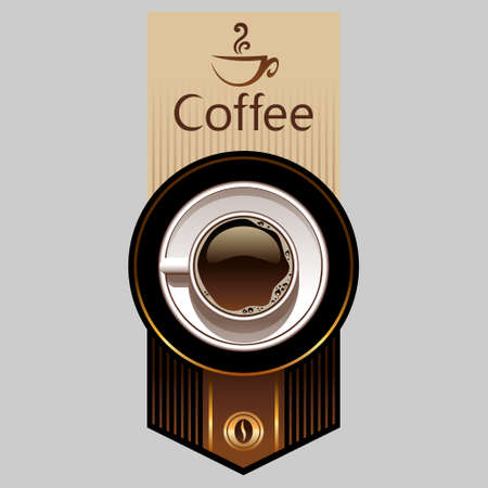 Cafe Coffee Label Banner Illustration Menuのイラスト素材