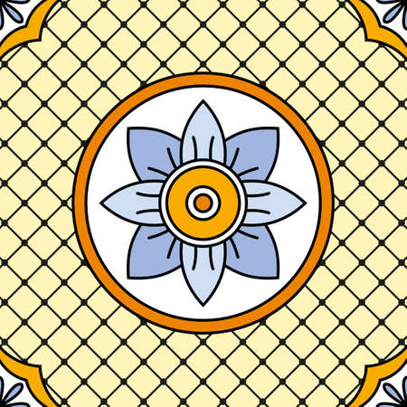 Pattern Tile Seamless Square Ornamentのイラスト素材