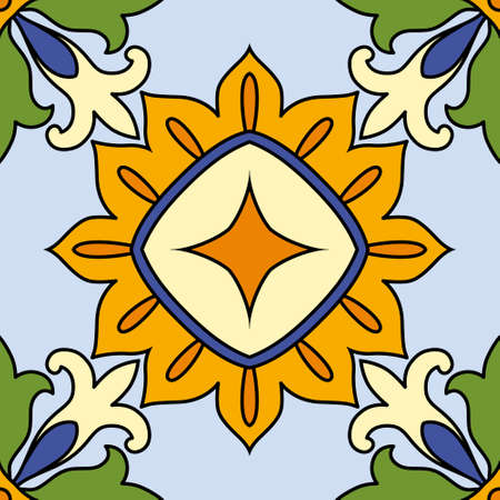 Pattern Tile Seamless Square Ornamentのイラスト素材