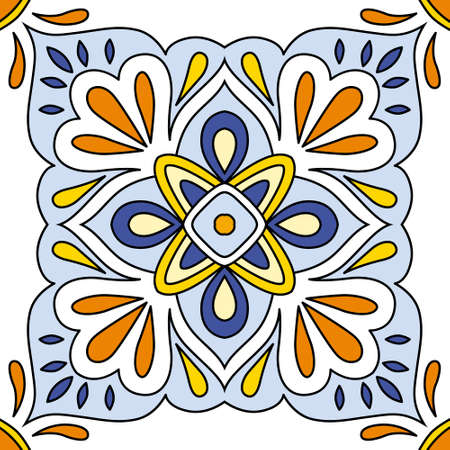 Pattern Tile Seamless Square Ornamentのイラスト素材