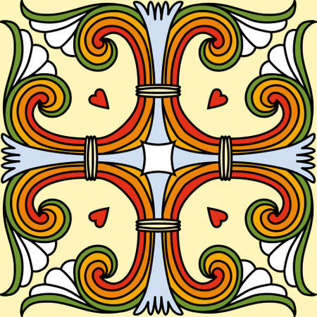 Pattern Tile Seamless Square Ornamentのイラスト素材