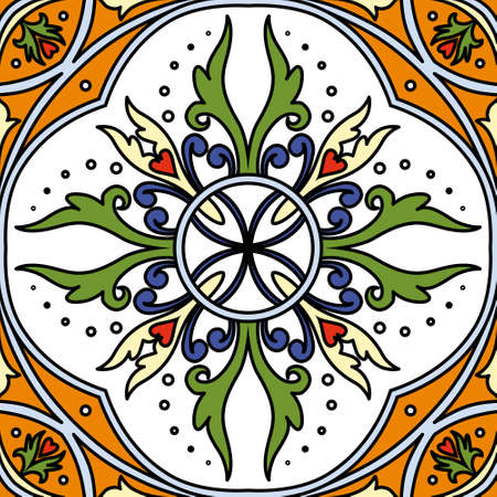 Pattern Tile Seamless Square Ornamentのイラスト素材