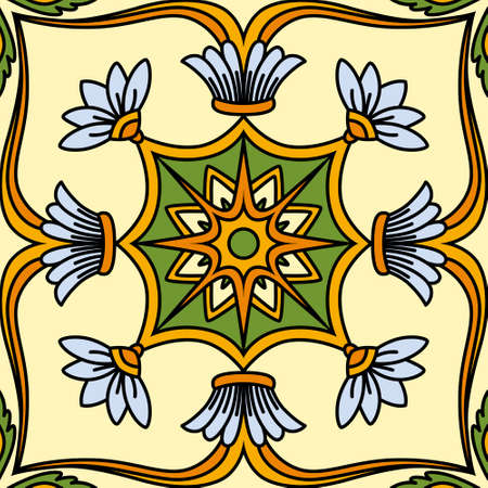 Pattern Tile Seamless Square Ornamentのイラスト素材