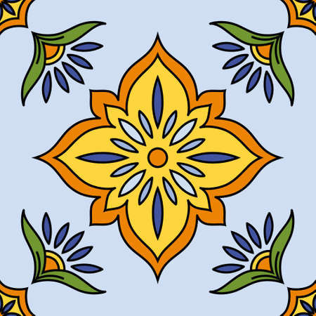 Pattern Tile Seamless Square Ornamentのイラスト素材