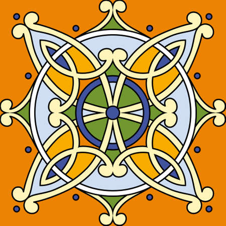 Pattern Tile Seamless Square Ornamentのイラスト素材