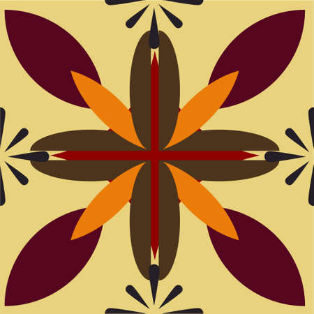 Pattern Tile Seamless Square Ornamentのイラスト素材