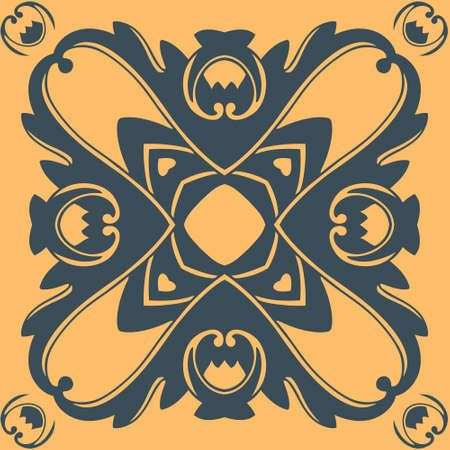 Pattern Tile Seamless Square Ornamentのイラスト素材