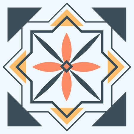 Pattern Tile Seamless Square Ornamentのイラスト素材