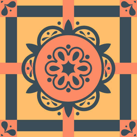 Pattern Tile Seamless Square Ornamentのイラスト素材