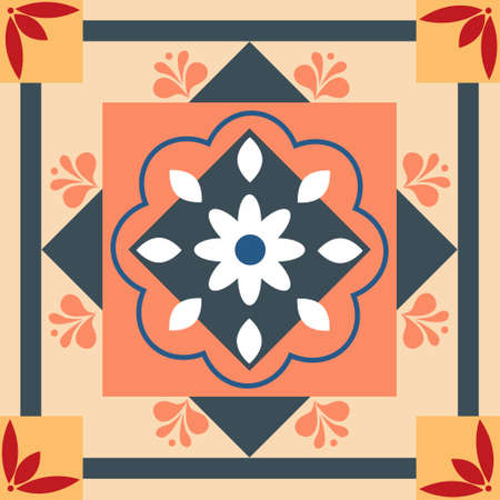 Pattern Tile Seamless Square Ornamentのイラスト素材