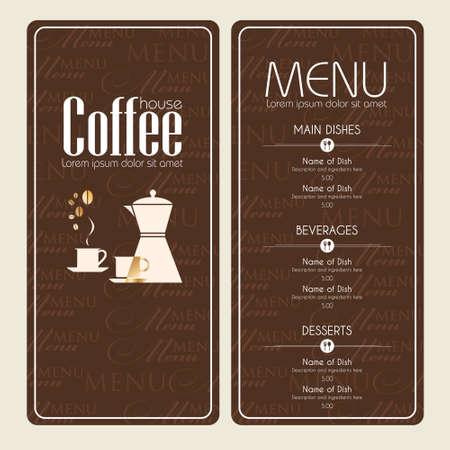 Coffee Menu Cafe Design Ideasのイラスト素材