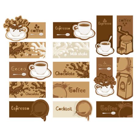 Set Coffee Cafe Banner Ideasのイラスト素材
