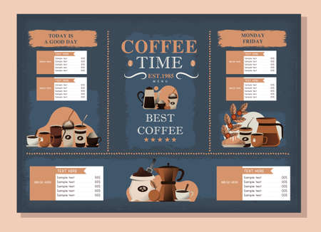 Coffee Menu Cafe Design Ideasのイラスト素材