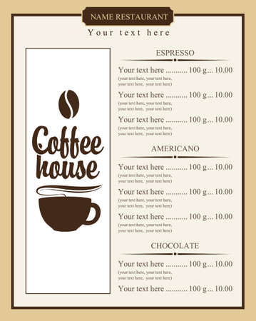 Coffee Menu Cafe Design Ideasのイラスト素材