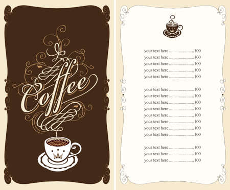 Coffee Menu Cafe Design Ideasのイラスト素材