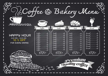 Coffee Menu Cafe Design Ideasのイラスト素材