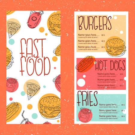 Fast Food Menu Design Ideasのイラスト素材