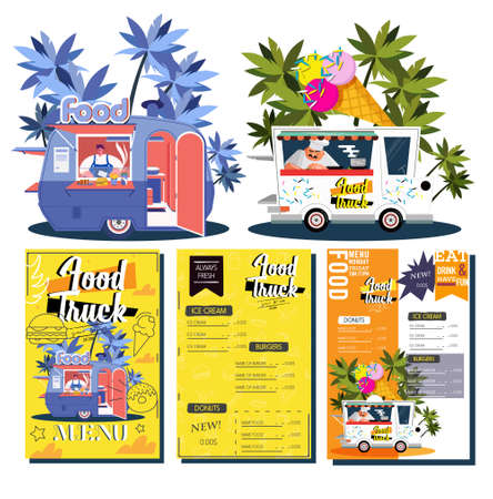 Fast Food Truck Menu Design Ideasのイラスト素材