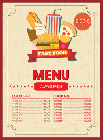 Fast Food Menu Design Ideasのイラスト素材