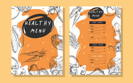 Healthy Salad Menu Design Ideasのイラスト素材