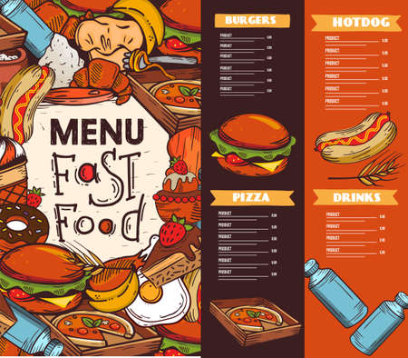 Fast Food Menu Design Ideasのイラスト素材