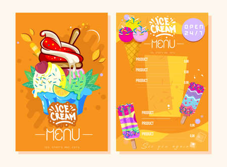 Ice Cream Menu Design Ideasのイラスト素材
