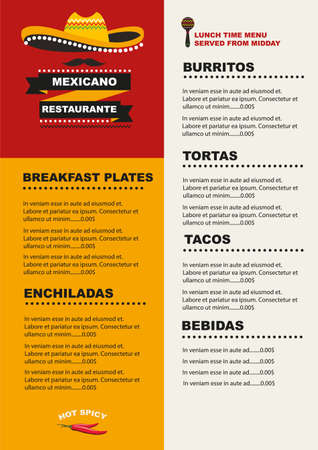 Mexican Menu Food Design Ideasのイラスト素材