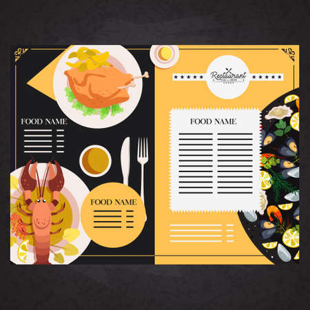 Seafood Restaurant Menu Design Ideasのイラスト素材
