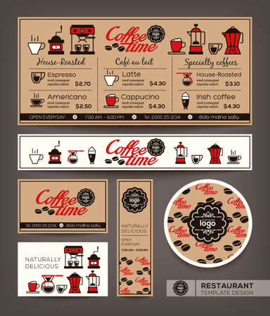 Coffee Menu Cafe Design Ideasのイラスト素材
