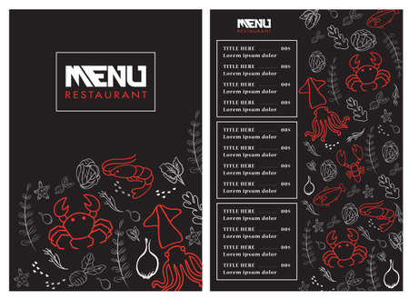 Seafood Restaurant Menu Design Ideasのイラスト素材