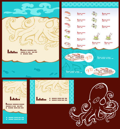 Seafood Restaurant Menu Design Ideasのイラスト素材
