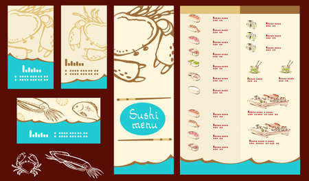 Seafood Restaurant Menu Design Ideasのイラスト素材